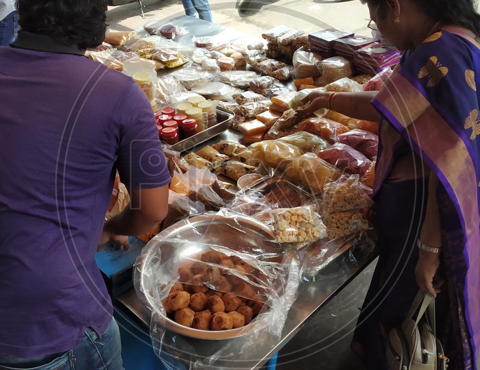 Authentic Andhra foods and sweets sold at Subbaya Gari hotel, Kakinada