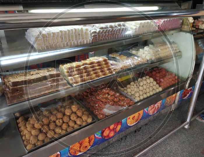 Sweets at Kakinada Famous Sweet shop - Kotaiah  Kaja