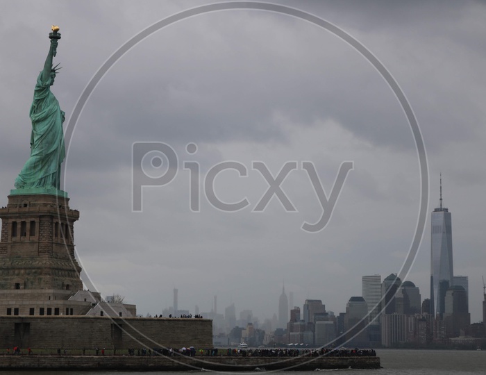 Statue of liberty and NYC skyline