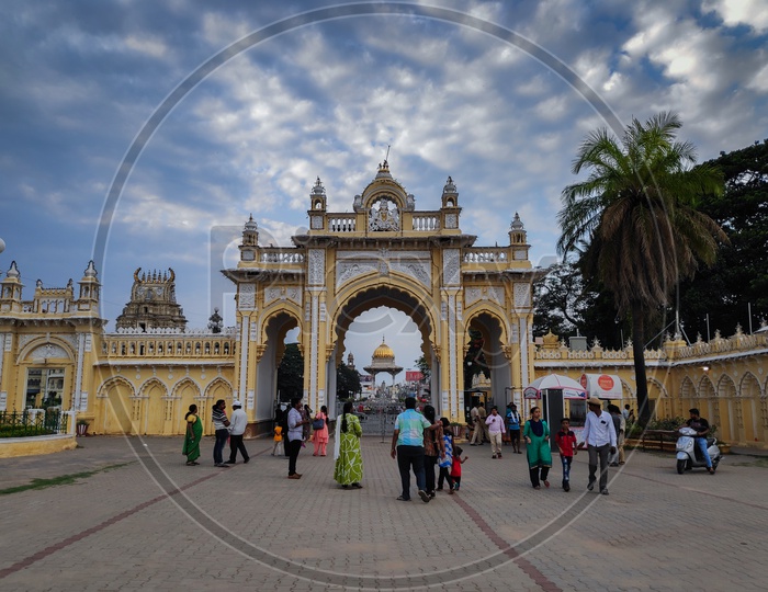 North Gate of Mysore Palace (Shot from inside Mysore Palace)
