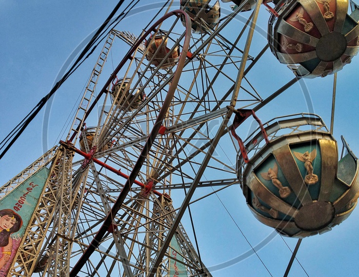 Giant wheel in a fun fair.