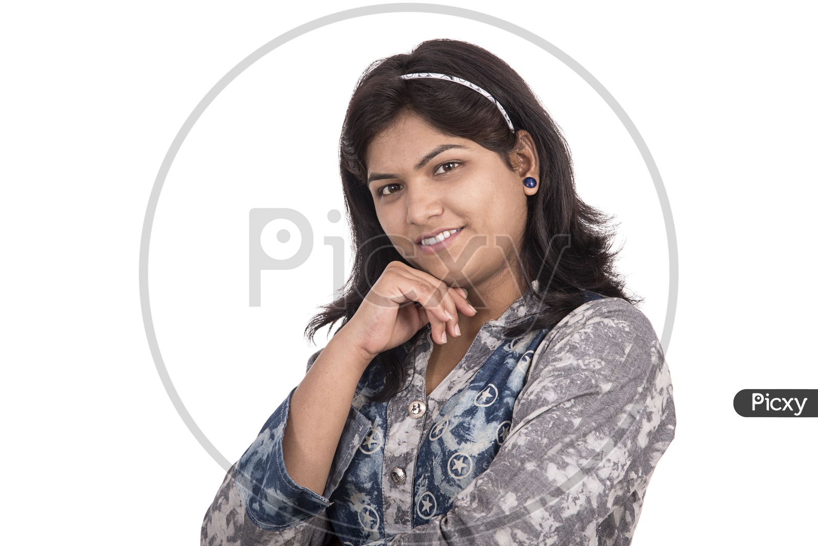 Portrait of a Pretty Young Woman  With Smile Face and Posing Over am Isolated White Background