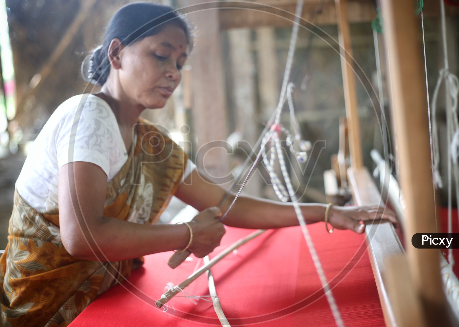 Female Weaver in Assam