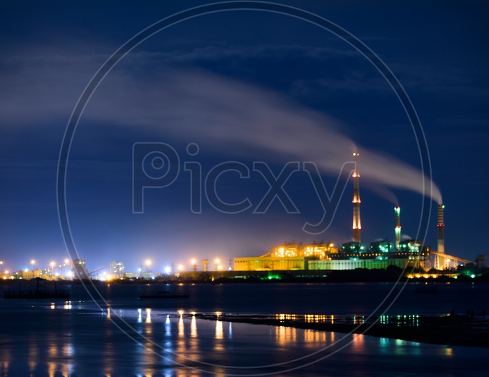 Night view of Tuticorin Thermal Power Station