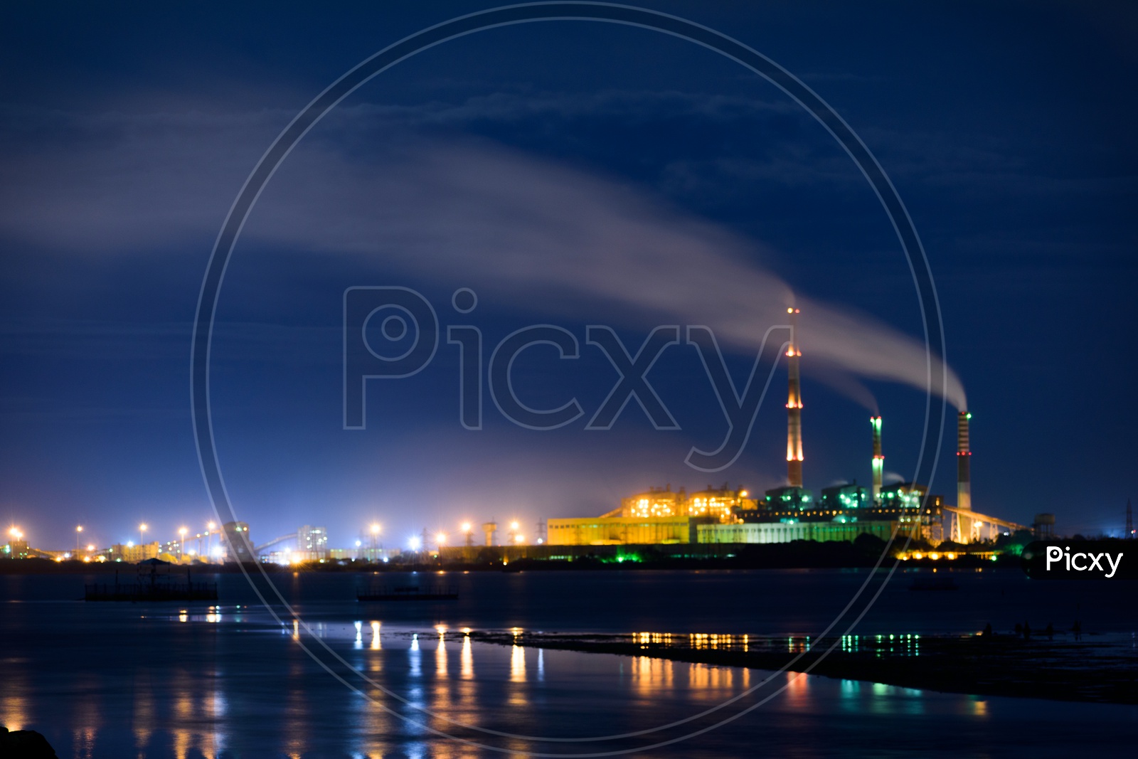 Night view of Tuticorin Thermal Power Station