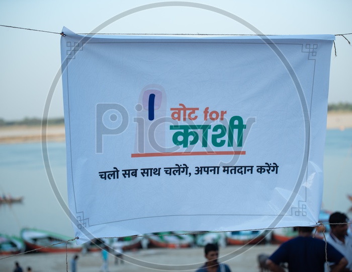 Election Awareness Or Vote Awareness Banners In  Varanasi Or Kasi