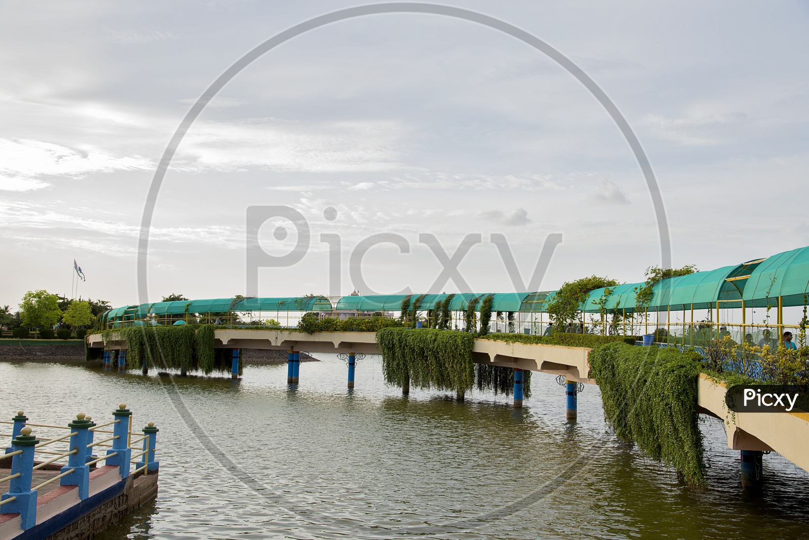 Image of Pathway Over Water At Anand Sagar Shri Saint Gajanan Maharaj ...