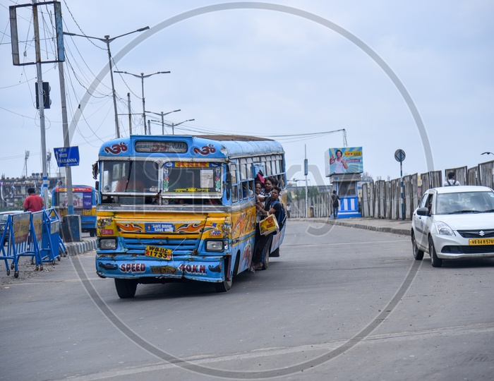 Kolkata Local  Buses or Kolkata City Service Buses On the Roads in kolkata