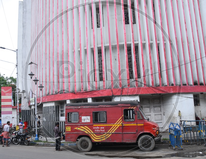 India Post Vehicle Standing at a Post Office in Kolkata