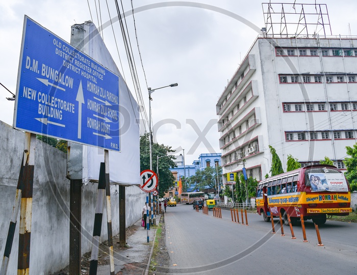 City Navigation Boards Or Sign Boards On the Streets of Kolkata City