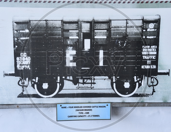 Vacuum Braked Four Wheeled Covered Cattle Wagon  Picture In Display At  Rail   Museum