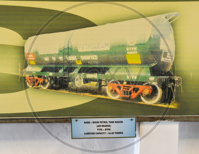 Air braked Bogie Petrol Tank Wagon Picture in display in Rail Museum