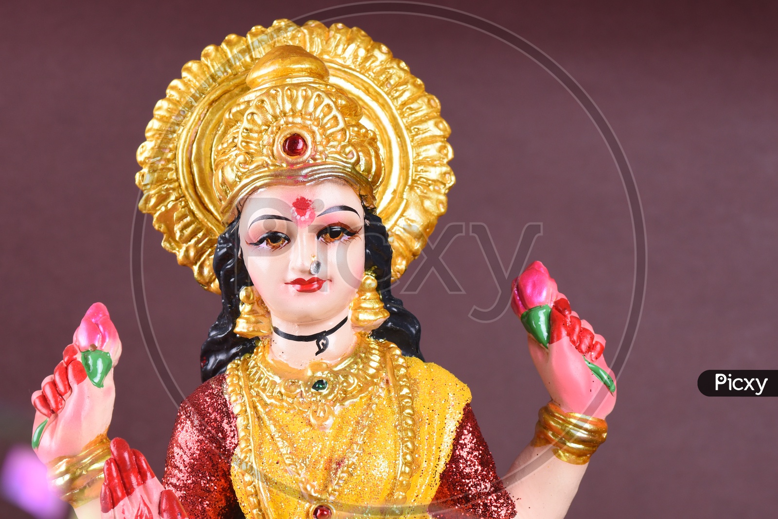 Indian Hindu Goddess Lakshmi Idols During Diwali Festival Worships and Celebrations