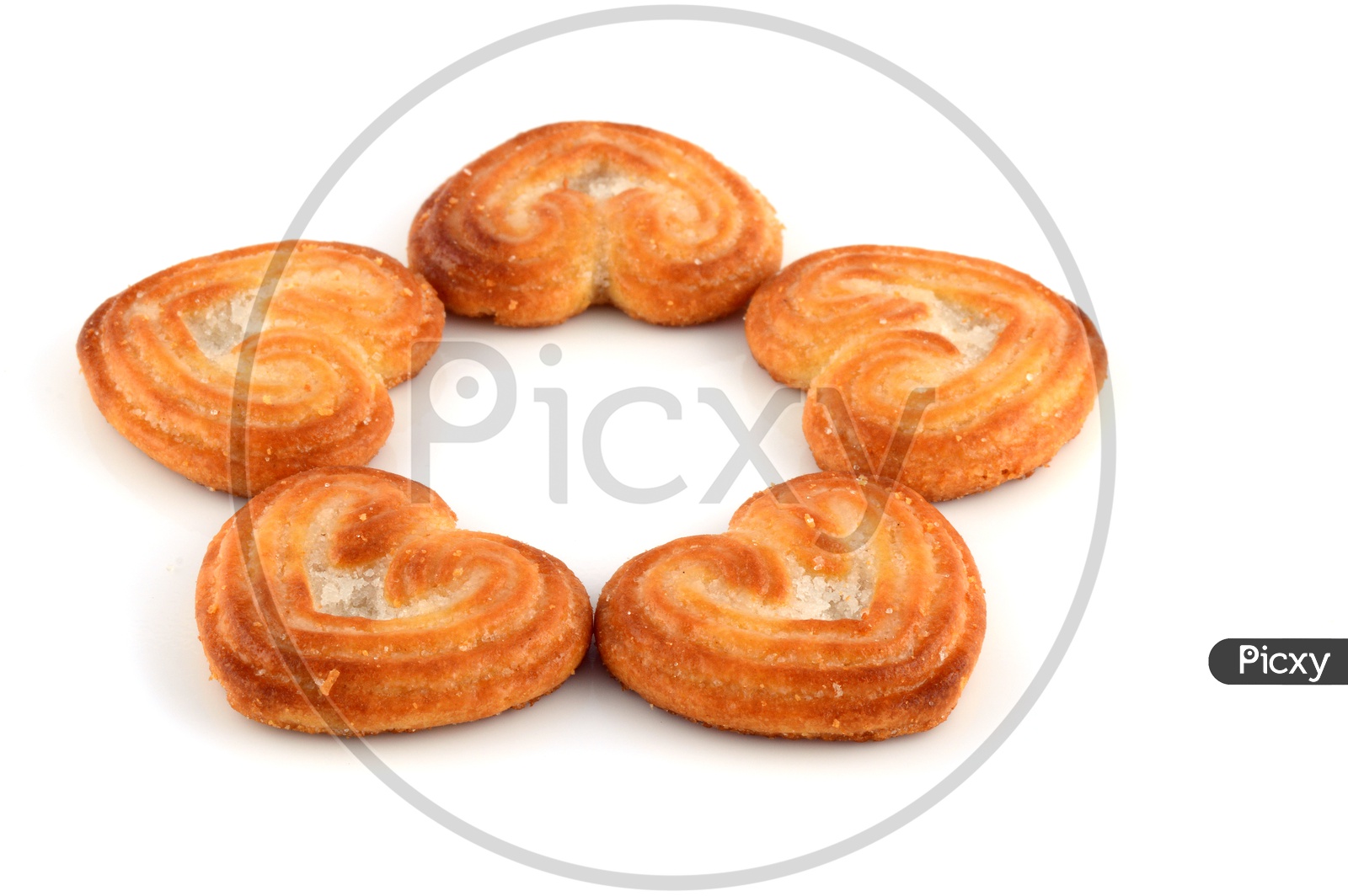 Heart shaped Biscuit (cookies) on white background