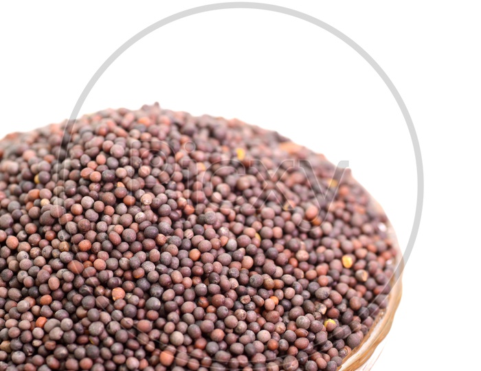 Black Mustard Seeds In a Bowl On an Isolated White Background