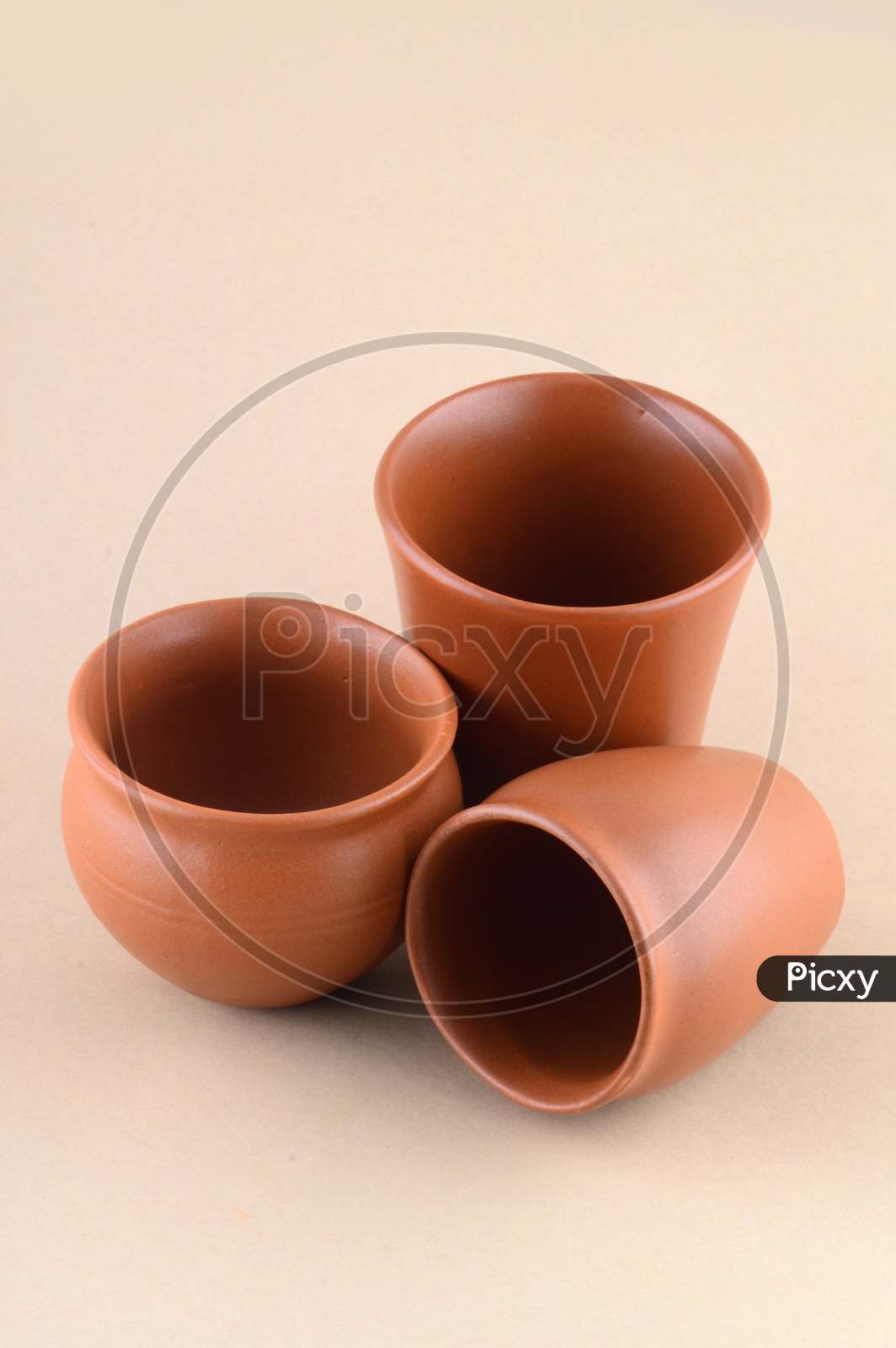 Clay Pots Or Clay Pottery Utensils For House Usage on an Isolated Background