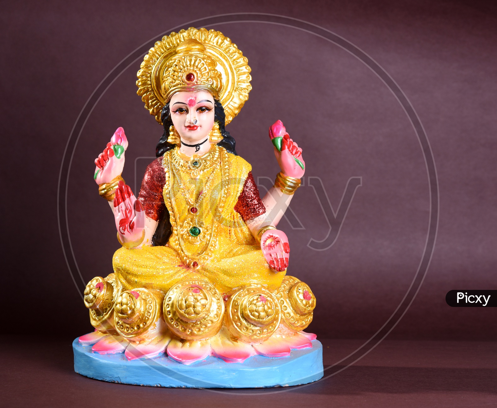 Indian Hindu Goddess Lakshmi Idols During Diwali Festival Worships and Celebrations