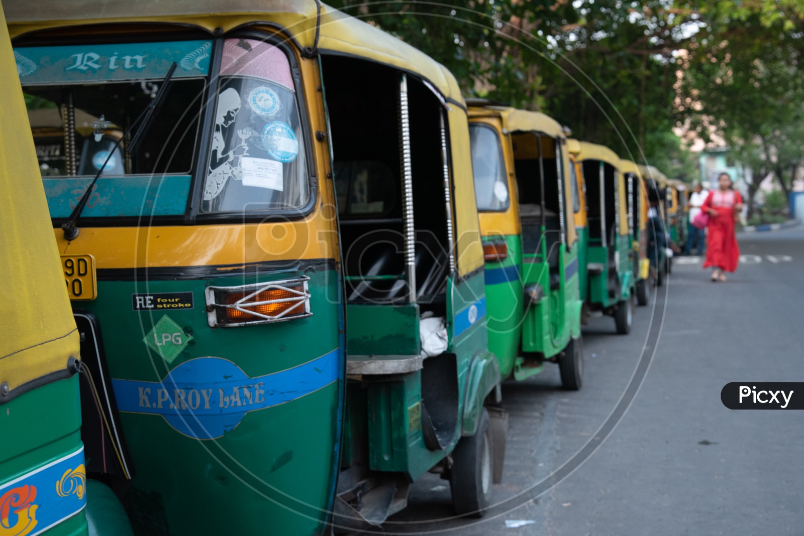 LPG  Autos or Green Autos  Parked in a Stand In Line