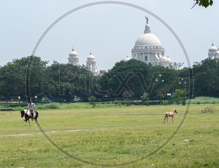 A View of Victoria Memorial Dome From Maidan