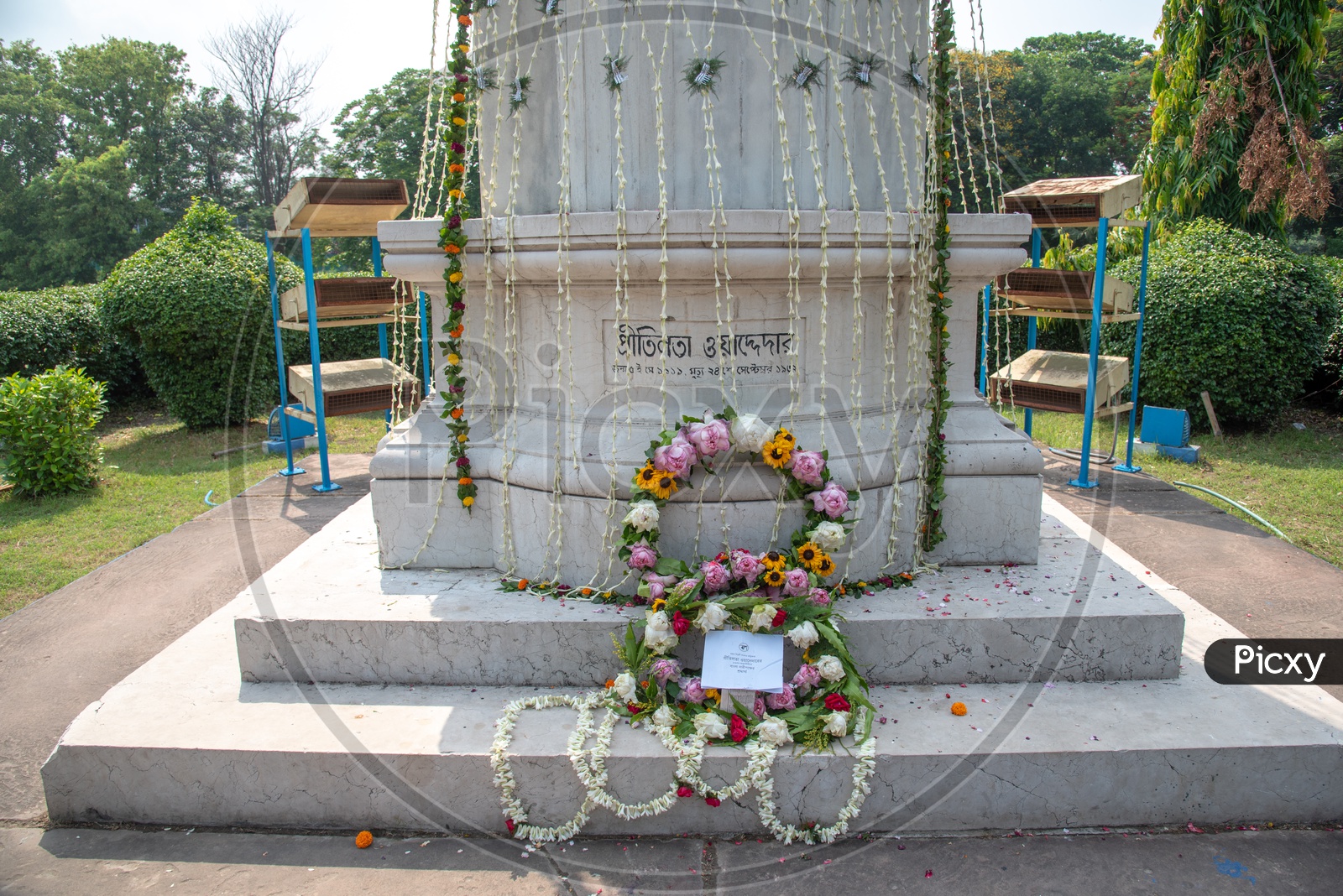 Flower Bokeh At P T Latha Memorial Statue