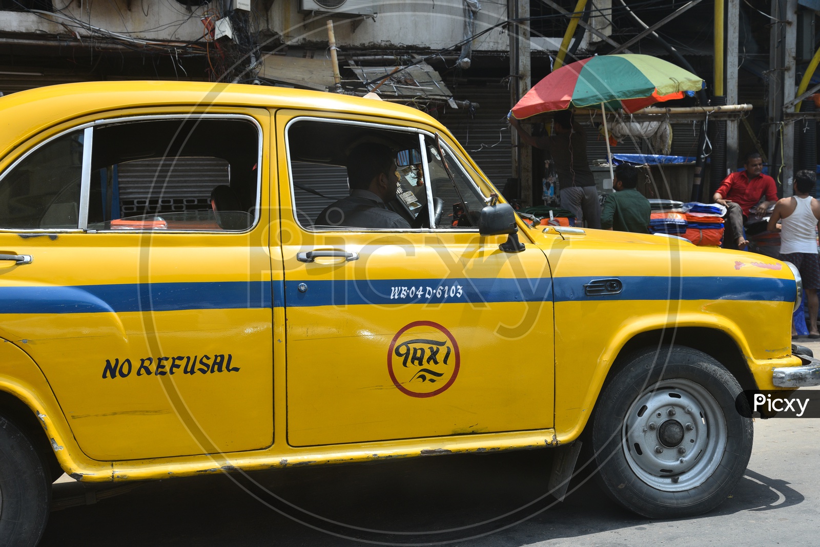 Yellow Color Taxis Or Cabs on The Roads Of Kolkata
