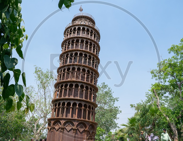 Replica of  Leaning Tower Of Pisa, Waste to Wonder Park, Delhi