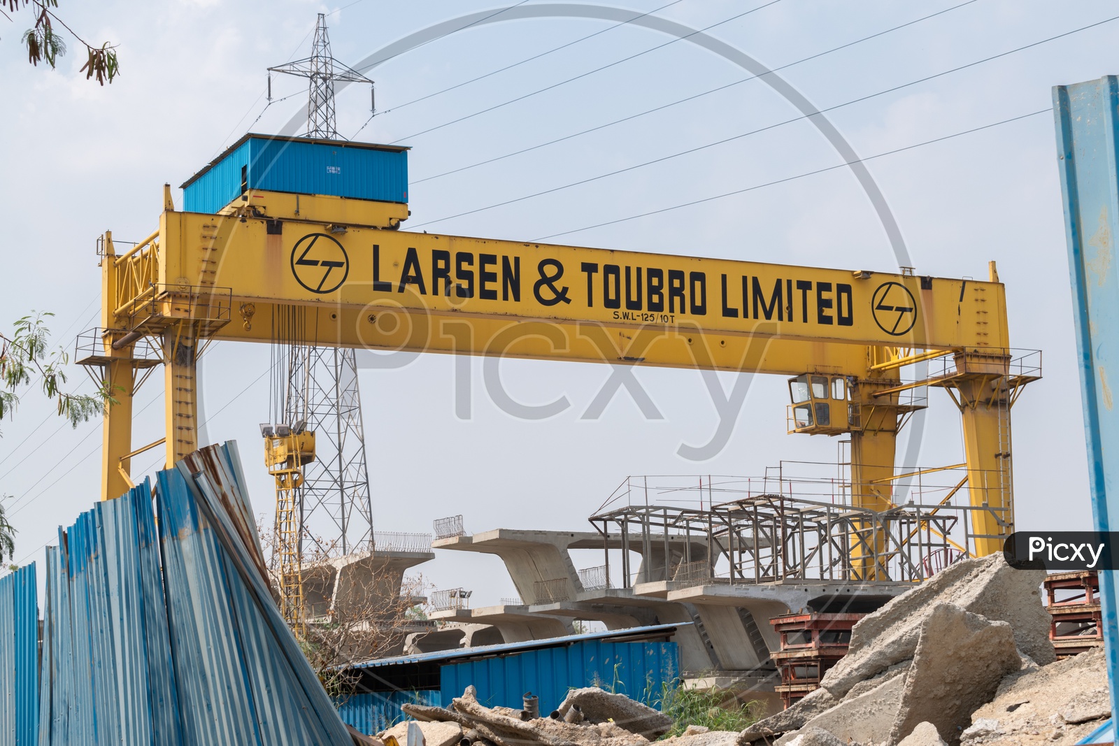 Larsen and Toubro Limited company working during a project