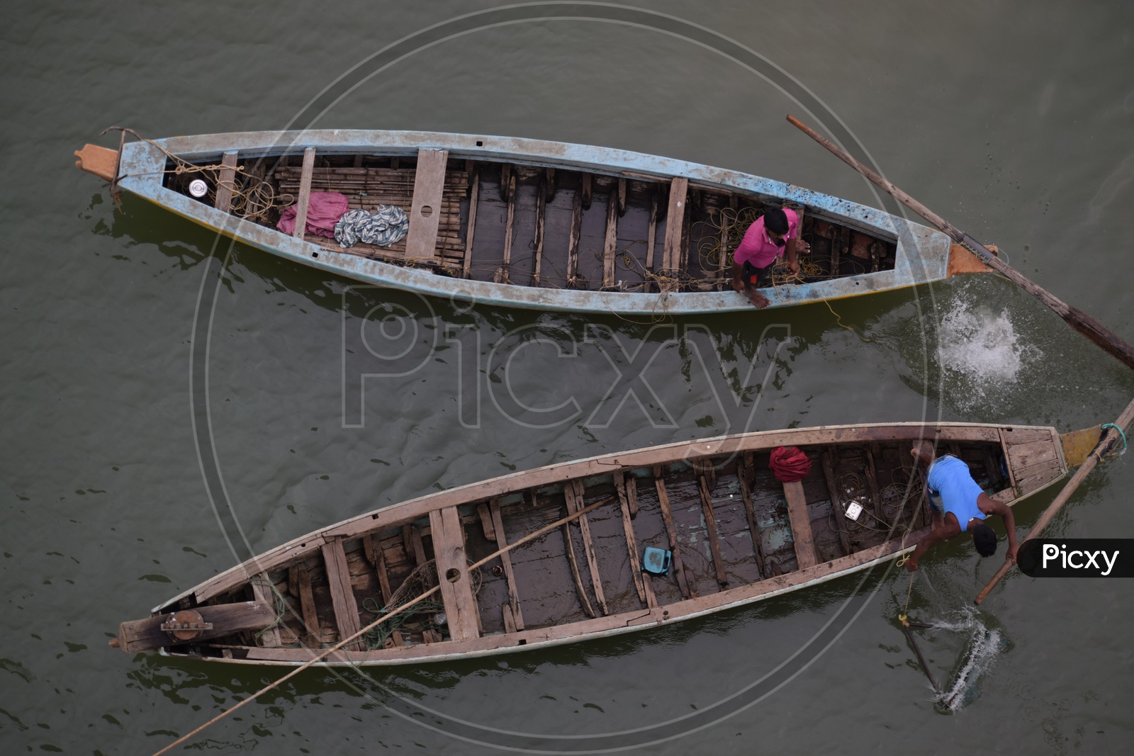 Fishing Boats On Godavari River  in Rajahmundry