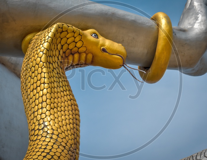 Snake around the Sivan's neck in Murudeshwar temple