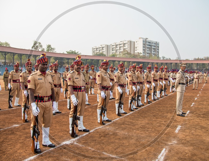 Maharashtra Police Cadet Man With Rifles in Independence Day  Parade