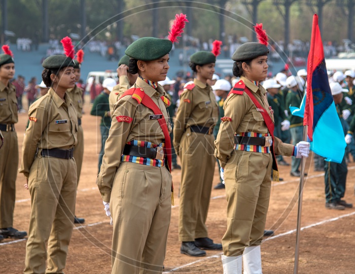 NCC Woman Cadets  In  Independence Day Parade