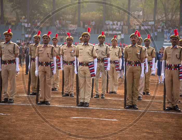 Maharashtra Police   Marching At  The  Independence Day Parade