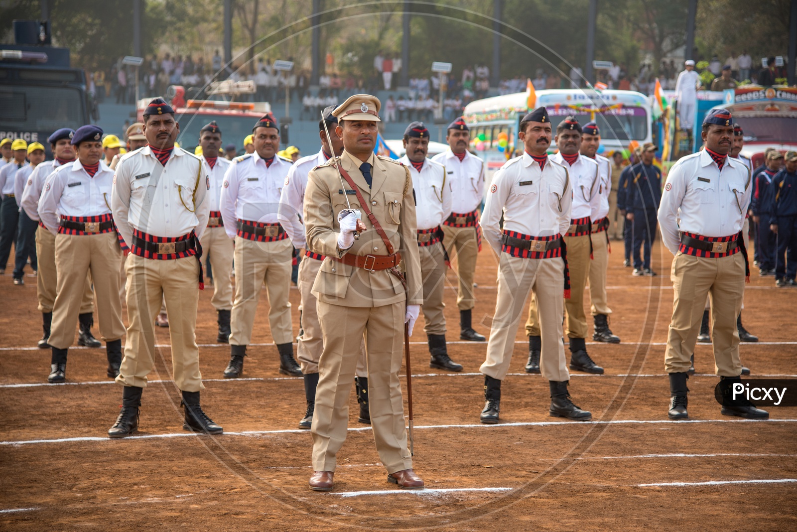 Maharashtra Cadet  Traffic  Division   Police Marching In The Independence Day Parade
