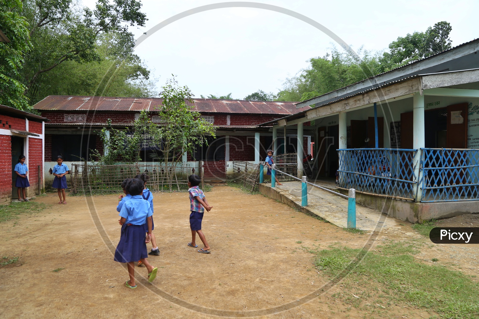 School Children Or Students in a Rural Village School