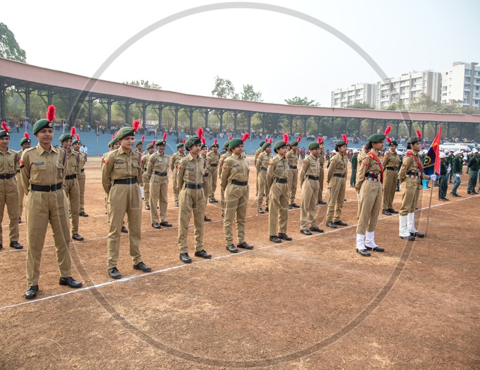 NCC Woman Cadets  In  Independence Day Parade