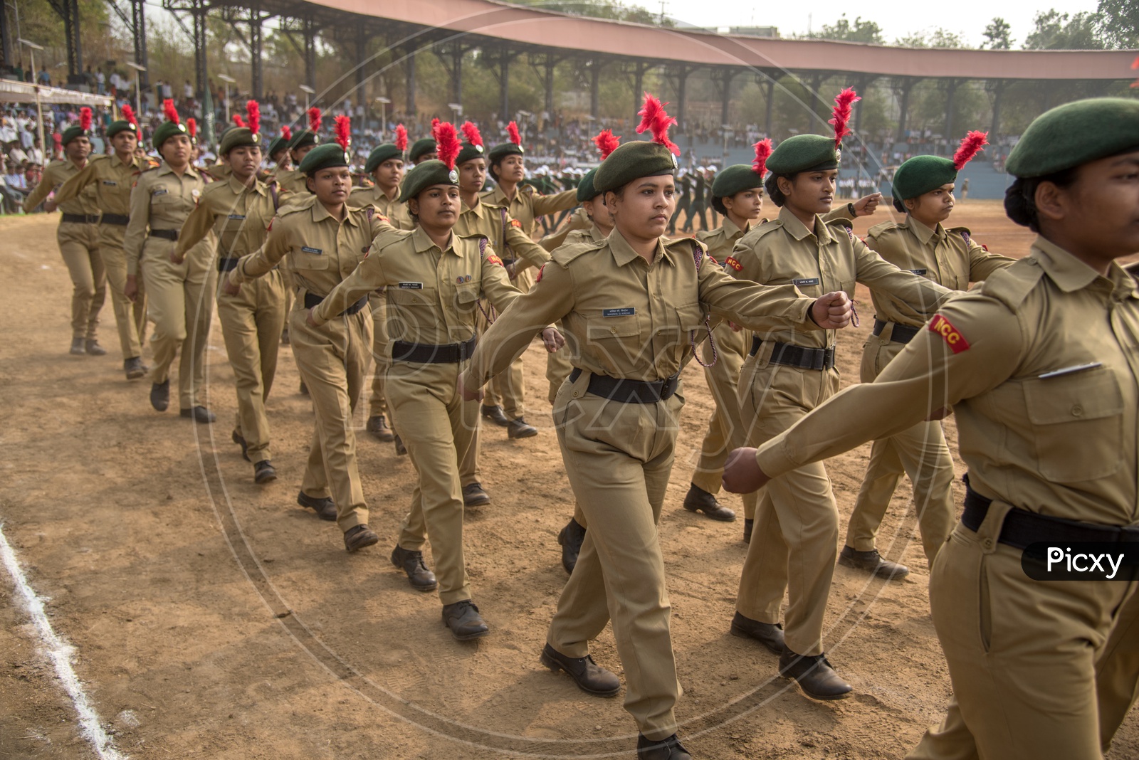 Image of NCC Cadet Girls Marching In Independence Day Parade-ST700815-Picxy