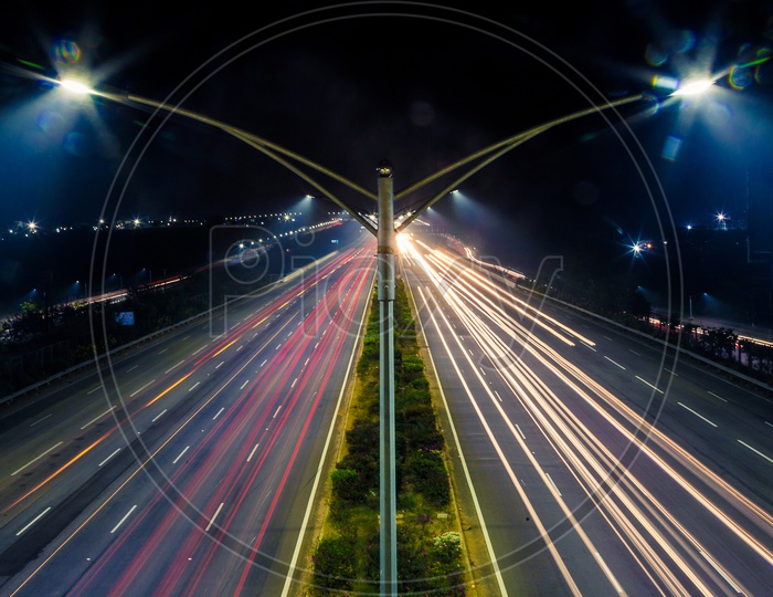 Long exposure shot of Outer ring road