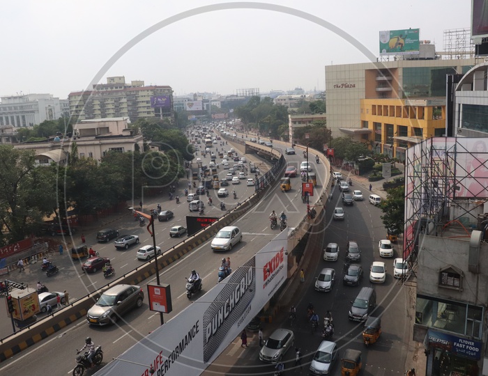 Punjagutta Flyover - view from the Metro