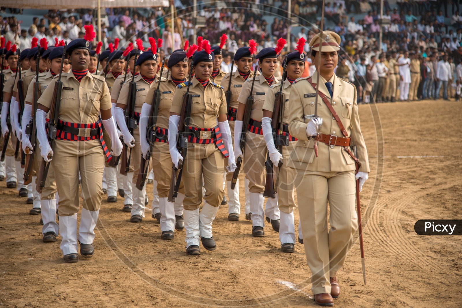 Maharashtra Cadet   Woman Police Marching in Independence Day Parade