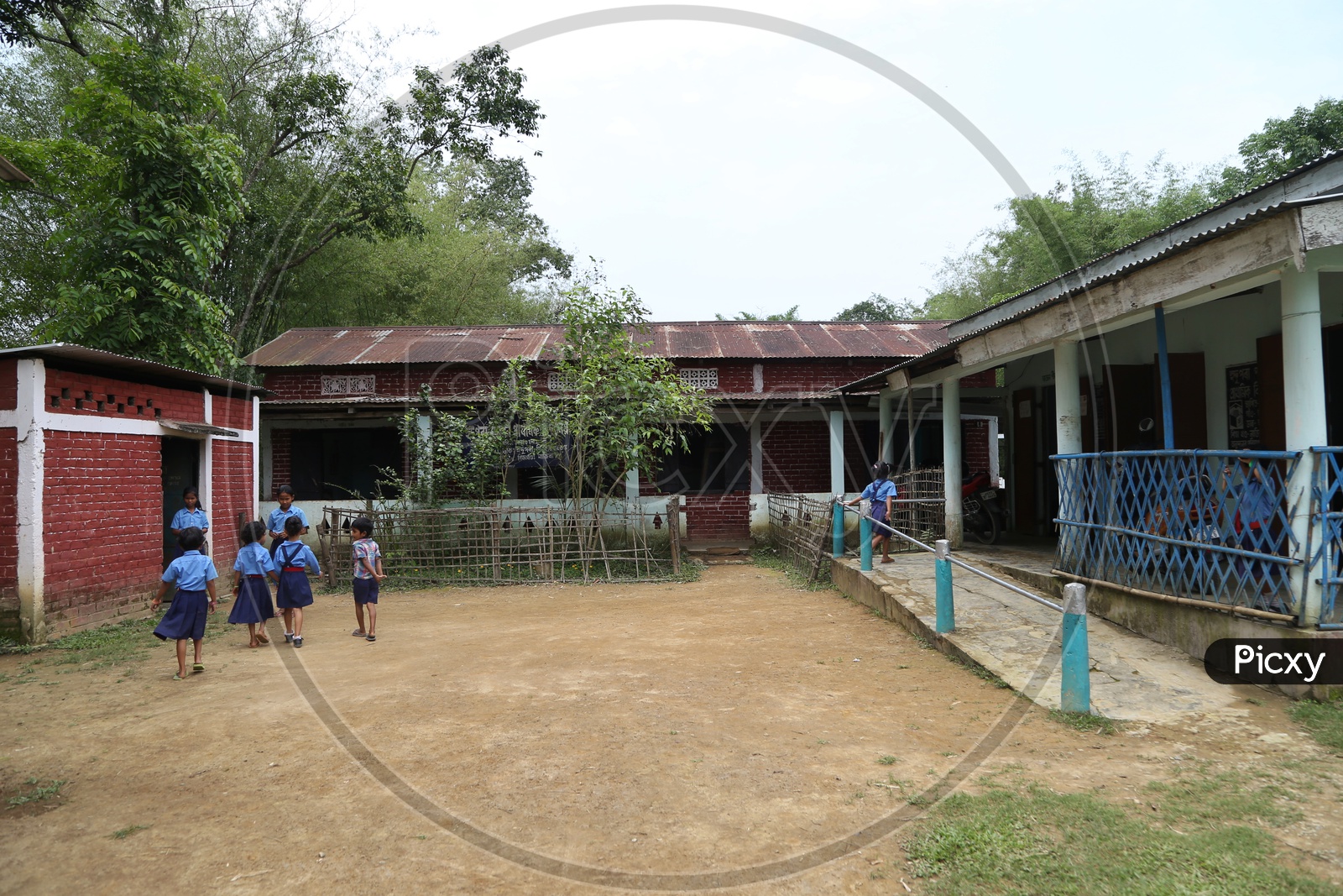 School Children Or Students in a Rural Village School
