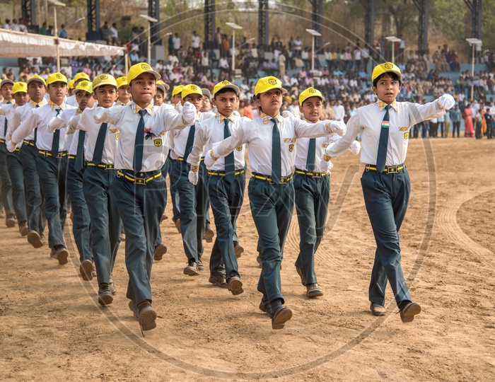 Image of K.k. Cambridge International School Students Marching in