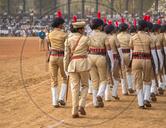 Maharashtra Cadet Woman   Police Marching in Independence Day Parade