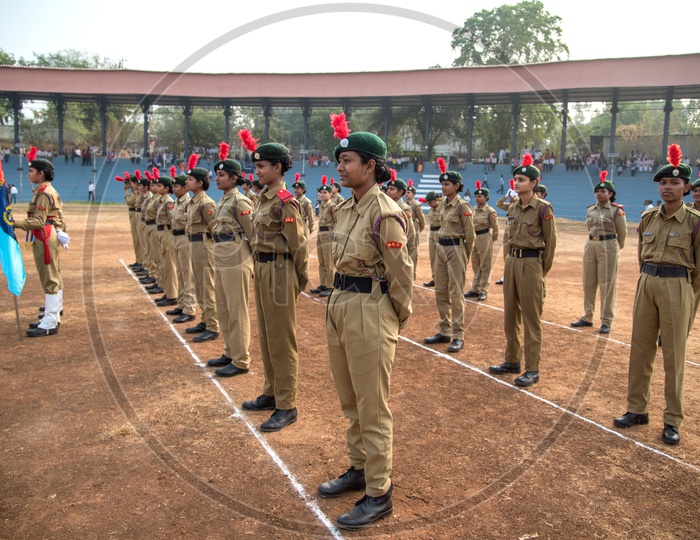 NCC Cadets  Girls  In Independence Day Parade