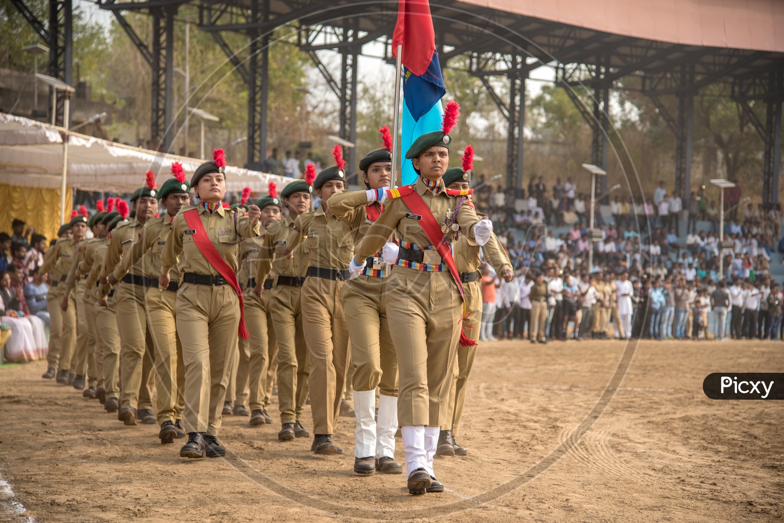 Image Of Ncc Cadet Girls Marching In Independence Day Parade Rx551667 Picxy