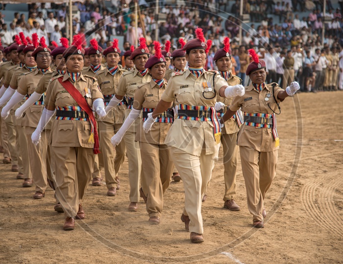 Maharashtra Cadet Woman   Police Marching in Independence Day Parade