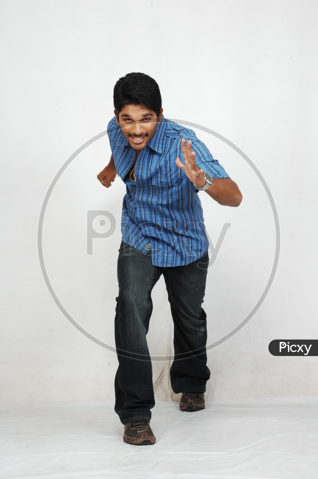 Stylish Star Allu Arjun   Posing on an Isolated White Background