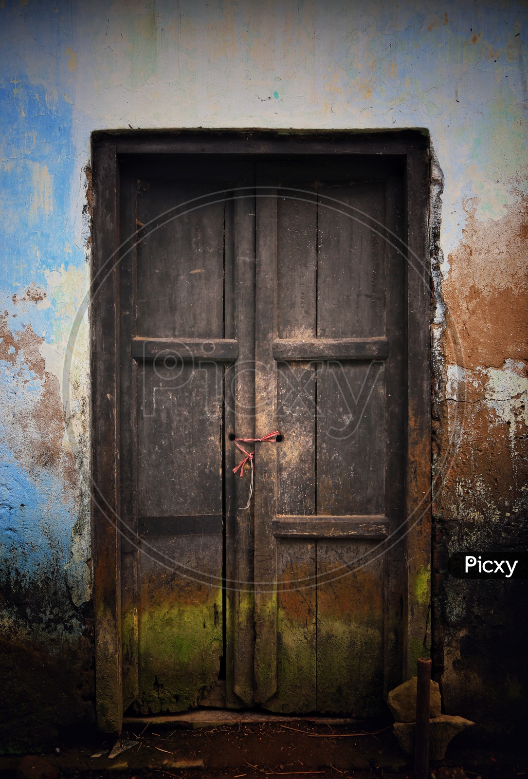 Old Traditional  Wooden Doors In Rural Villages Of  India