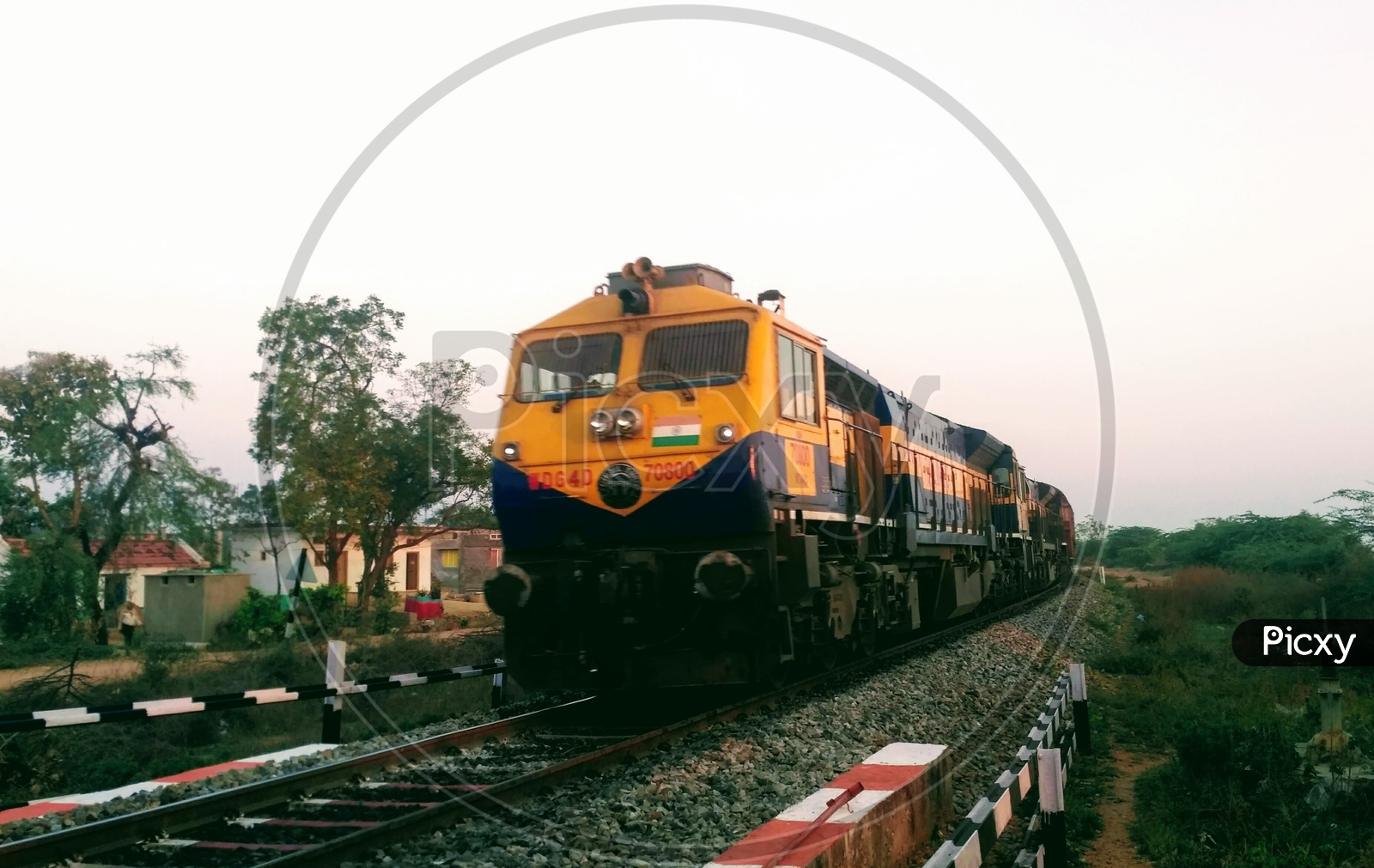 Indian Railway train Running On Track