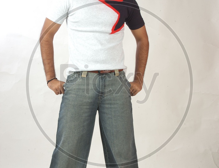 Portrait Of Telugu Movie Hero Or Actor  Nithin  Posing On an Isolated White Background