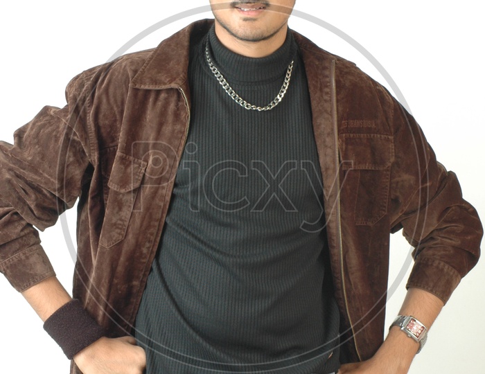Portrait  Of a Young Indian Man  Posing On an isolated White Background